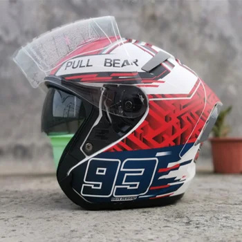

Open Face Double lens Motorcycle helmet X14 X fourteen Marquez white Riding Motocross Racing Motobike Helmet