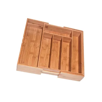 

Feiqiong Non-Retractable Bamboo Storage Box For Cutlery Tray Tableware Home Kitchen Storage Comtainer Tools Drawer Organizer