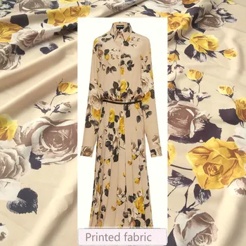

146 cm wide printed fabric meter brand printed crepe fabric dress handmade DIY fabric wholesale cloth