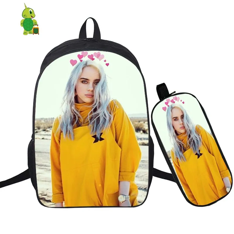 В стиле «хип-хоп» Billie Eilish 2 шт./компл. рюкзак школьные сумки для подростков мальчиков и девочек студенты рюкзак для ноутбука Карандаш Чехол дорожные сумки - Цвет: 30