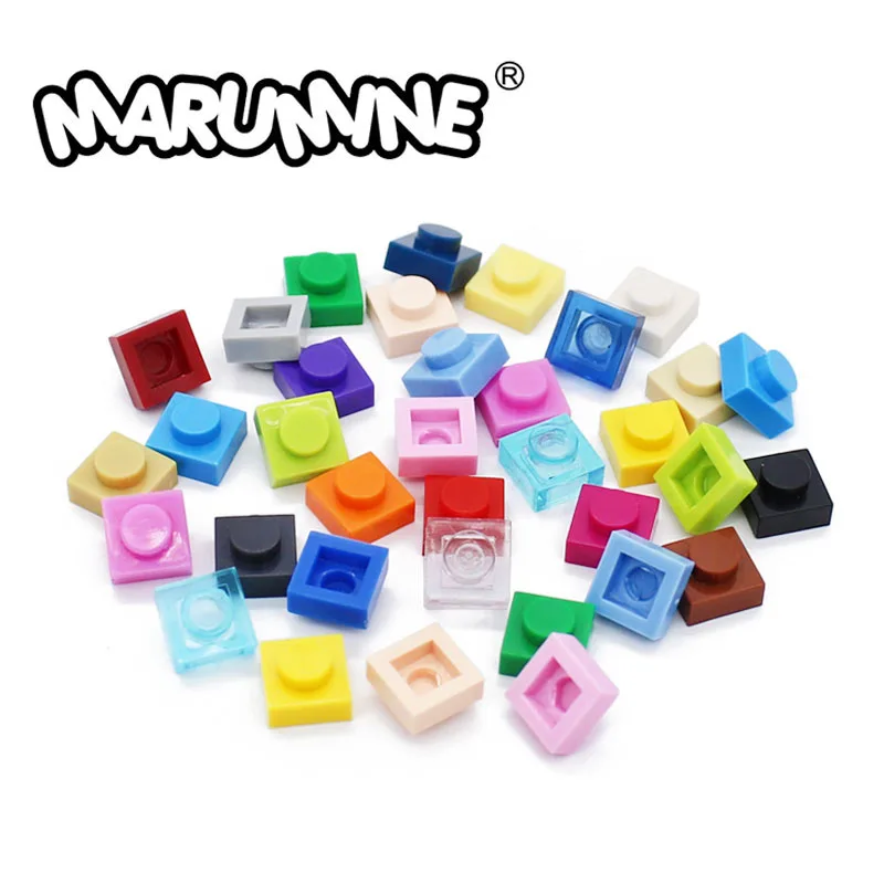 Кубики MARUMINE 200 шт. 1x1 базовая пластина MOC 3024 3D конструктор с изображением пикселей
