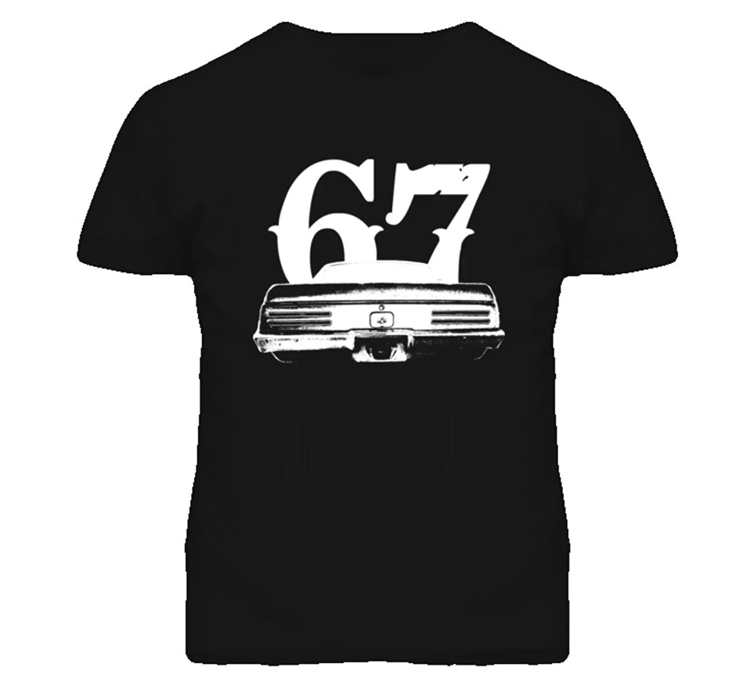 1967 Pontiac Firebird Rear View With Year Faded Look Dark T Shirt Cool Funny Men High Quality Summer 2017 100% Cotton | Мужская одежда