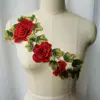 Red Blue Pink Embroidered 3D Flower Leaves Gown Appliques Lace Fabric Collar Sew Patch Forest For Wedding Decoration Dress DIY ► Photo 3/6