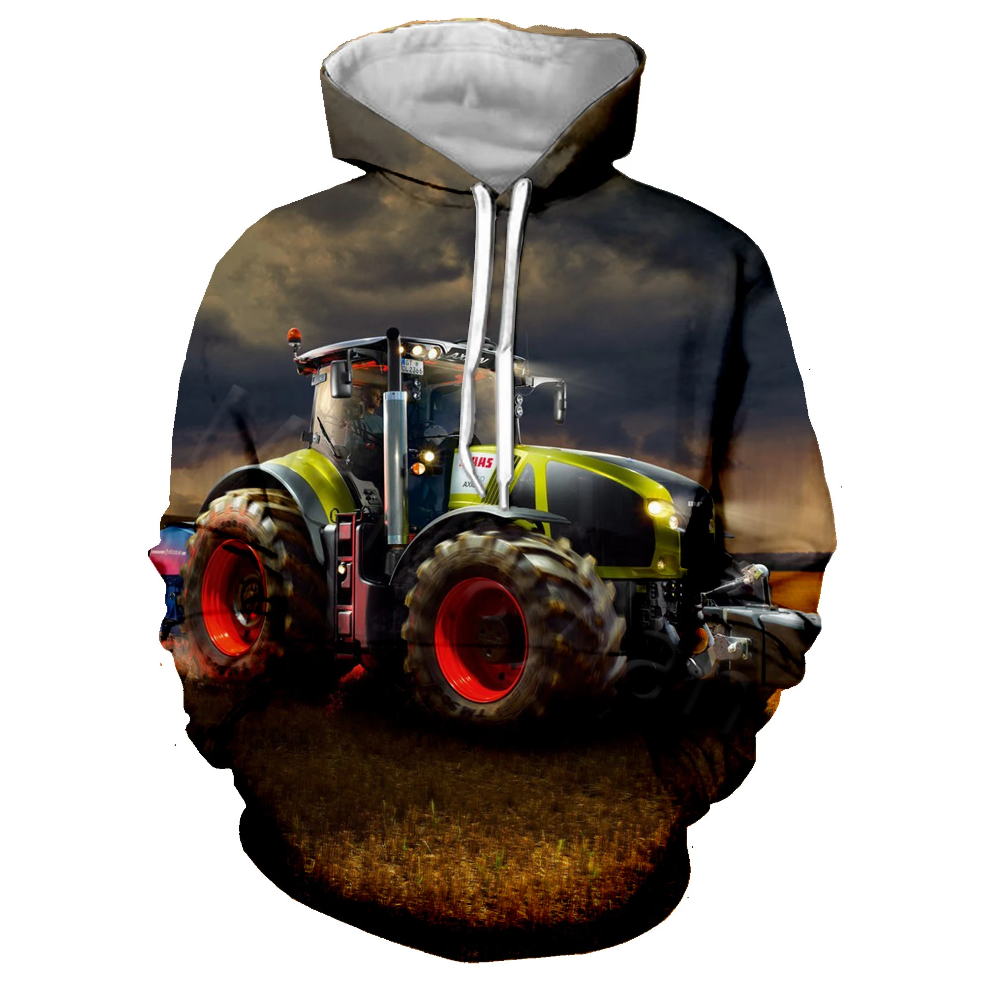 2021 autumn and winter car tractor pattern 3D printing cool jacket men and women hip-hop sweatshirt unisex