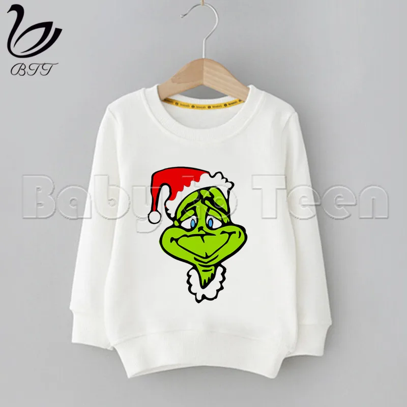 Grinch/Детские толстовки с героями мультфильмов; детские толстовки с капюшоном; модные толстовки с милым принтом; детская забавная одежда; толстовки с героями мультфильмов для малышей