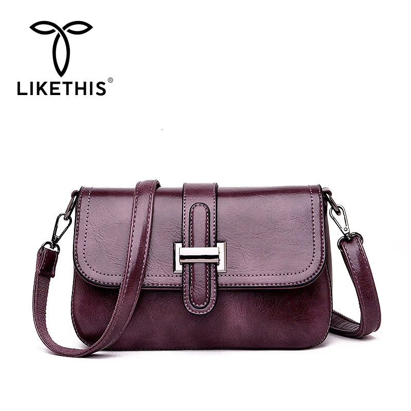 

LIKETHIS Crossbody Bags Women Leather Luxury Bags Designer Famous Brands Ladies Simple Travel Shoulder Messenger Bag Sac A Main