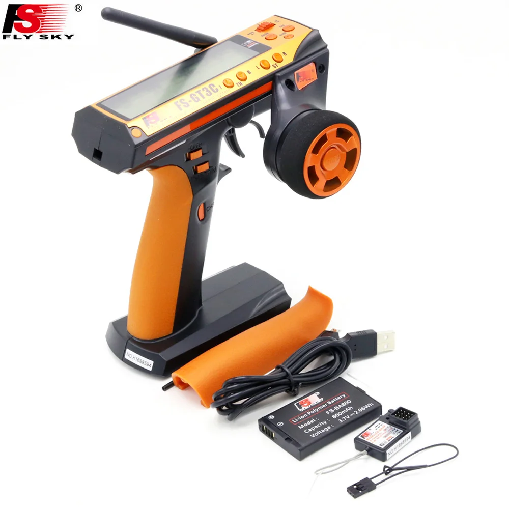 Flysky FSGT3C FS GT3C 2.4G 3CH RC CAR System /w battery GR3E Receiver
