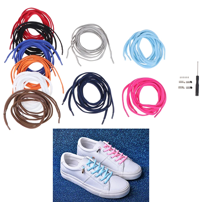 1Pair Semicircle Shoelaces Solid Color Elastic Lace No Tie Shoe Laces Kids Adult Quick Lazy Sneakers Shoelace