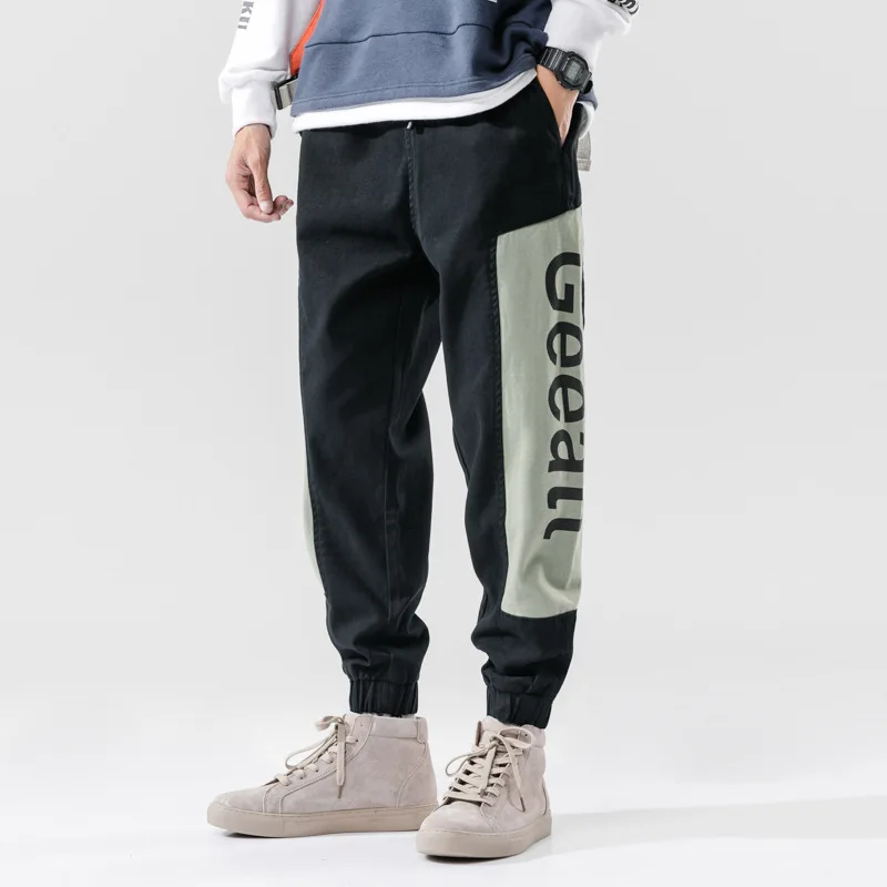 Promo Fashion Streetwear Men Jeans Loose Fit Spliced Designer Cargo Pants Harem Trousers Streetwear Hip Hop Jeans Men Joggers Pants