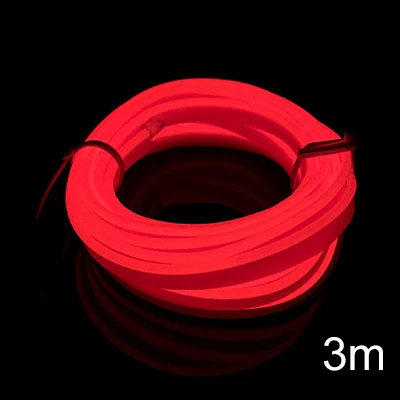 Red 5M 3M USB кабель с EL холодной линии гибкая огни автомобиля интерьера формы отрезных полос атмосферная лампа автомобильная дверца салон рассеянного света - Испускаемый цвет: Red
