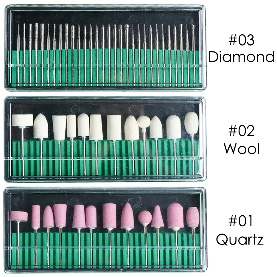 STZ Diamond Nail Drill Bits Set Ceramic Milling Cutter Cuticle Burr Gel Polish Remover Manicure Pedicure Polishing Tools #1560 nail art tools nail drill bit nail drill bits nail drill nail manicure tools nail drill set nail manicure accessories nail drill kit cuticle remover bit diamond burs