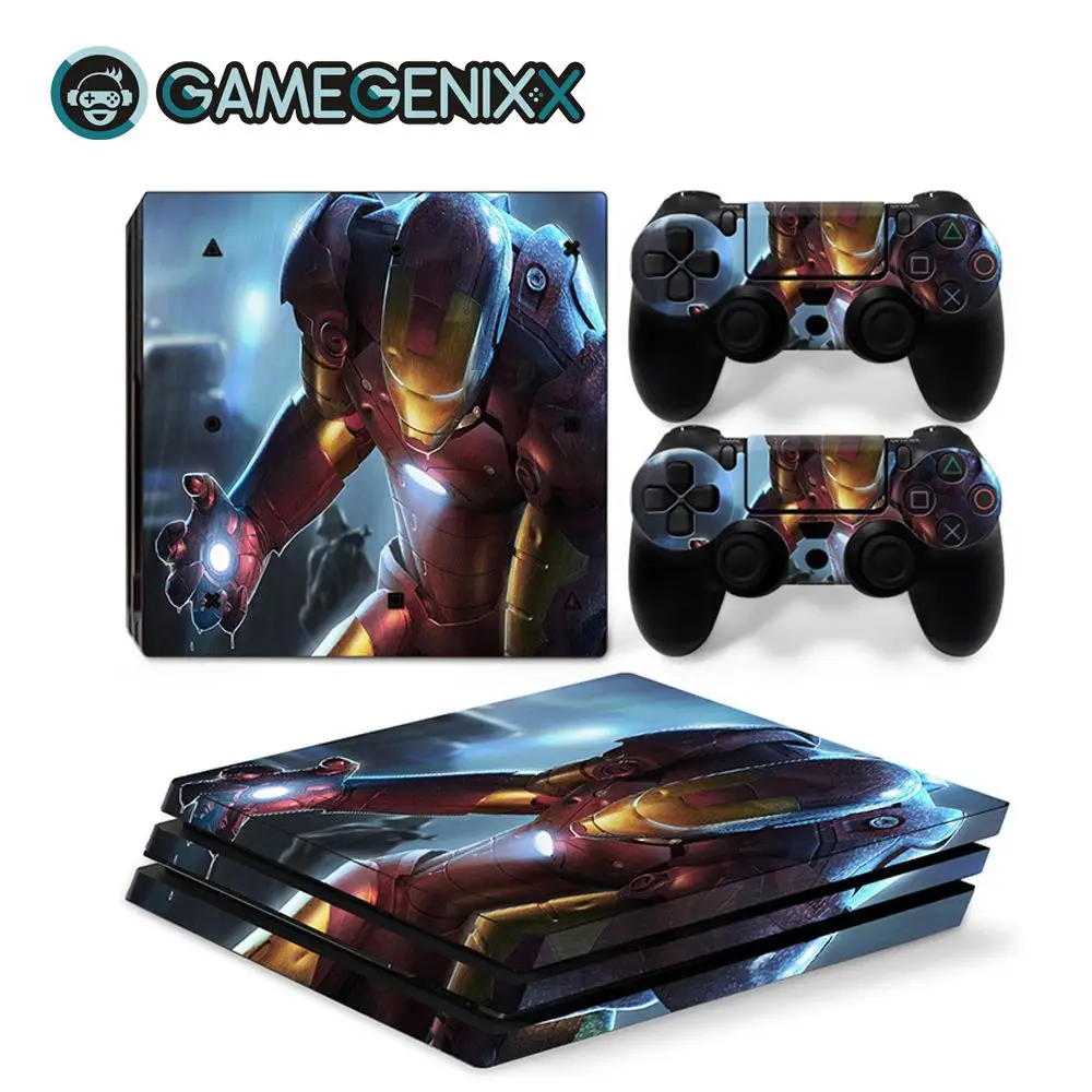 GAMEGENIXX Кожа Наклейка виниловая обложка для PS4 Pro консоли и 2 контроллеров-Железный человек