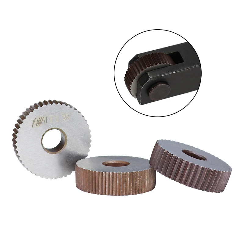 0.8mm Straight Knurling Knife Inner Hole Embossing Wheel Knurling Wheel Gear Shaper Cutter Lathe Straight Line knurling tool set
