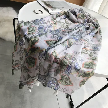 

2020 fashion new scarves summer cotton l seaside vacation air conditioning sunscreen silkscarf shawl beach towel women thin