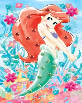 

JMINE Div 5D Little Mermaid Flower Full Diamond Painting cross stitch kits art High Quality Cartoon 3D paint by diamonds