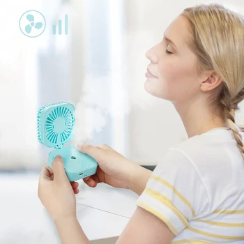 

New USB Folding Spray Humidifier Water Small Neck Hanging Handheld Desktop Night Light Mini Fan Air Cooling Fan Table Electric