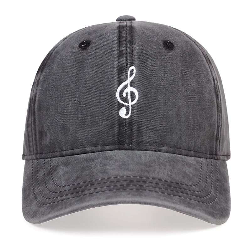 New Note Embroidery Washed Baseball Cap Fashion Unisex Universal Wild Dad Hat Outdoor Shade Sunscreen Hats Sports Golf Caps | Аксессуары