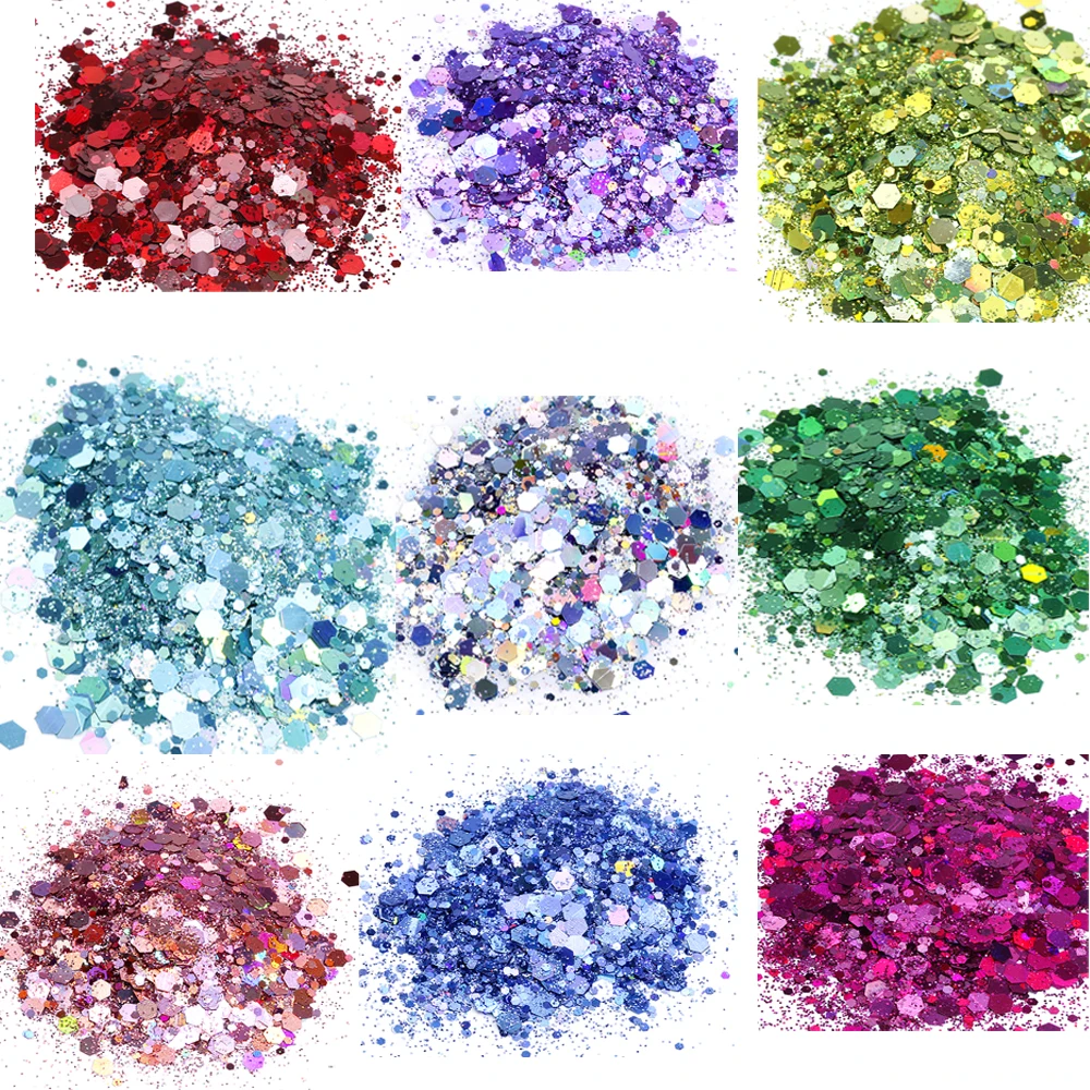 Glitter Fabric - Chunky & Fine Glitters in a Huge Range of Colours