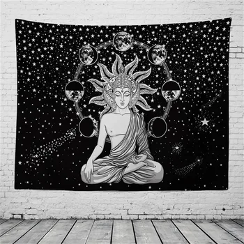 

Indian Tapestry Buddha Statue Meditation Chakra Tapestry Wall Hanging Mandala Tapestries Wall Cloth Psychedelic Yoga Carpet Boho