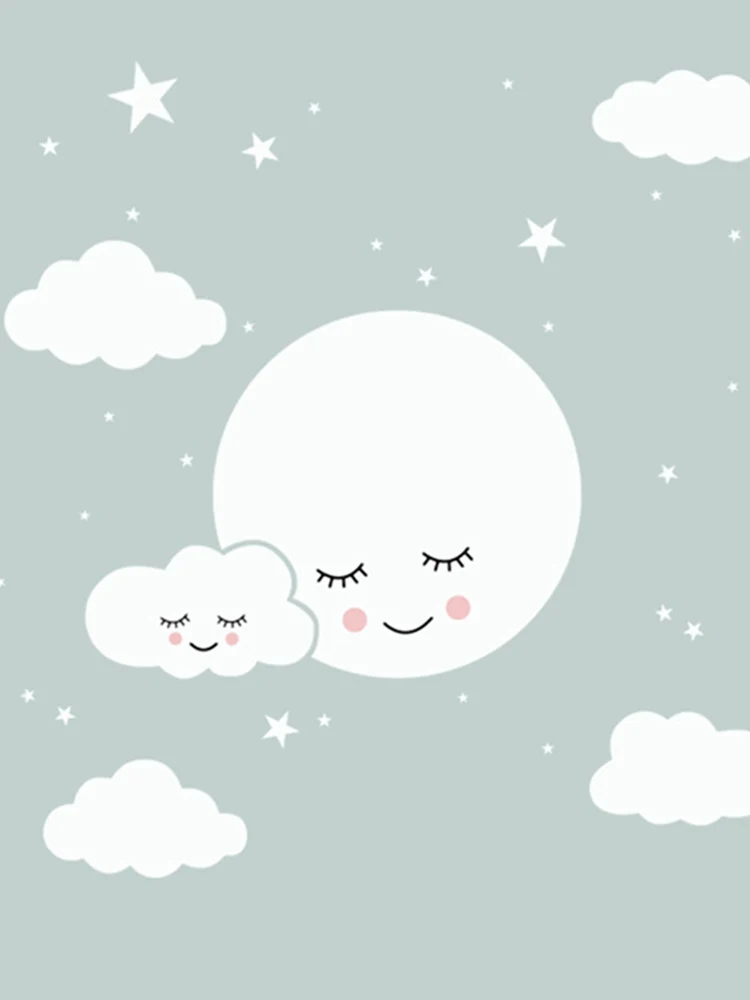 Stars White Cloud Decal Cartoon Wall Stickers For Kids Rooms Home Bedroom Decoration Stickers Baby Mural Wallpaper