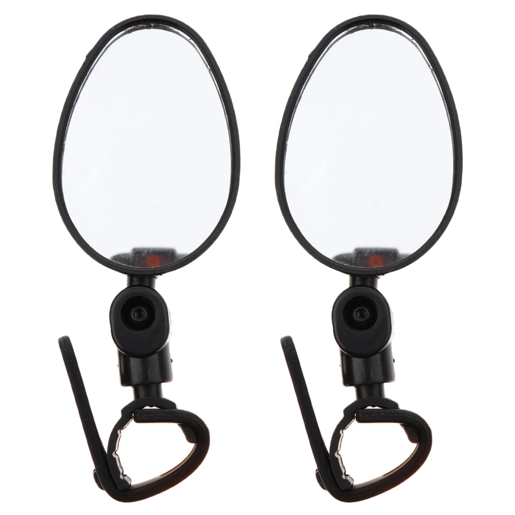 2Pc Universal 360 Rotation Bike Bicycle Handlebar Wide Angle Rearview Mirror