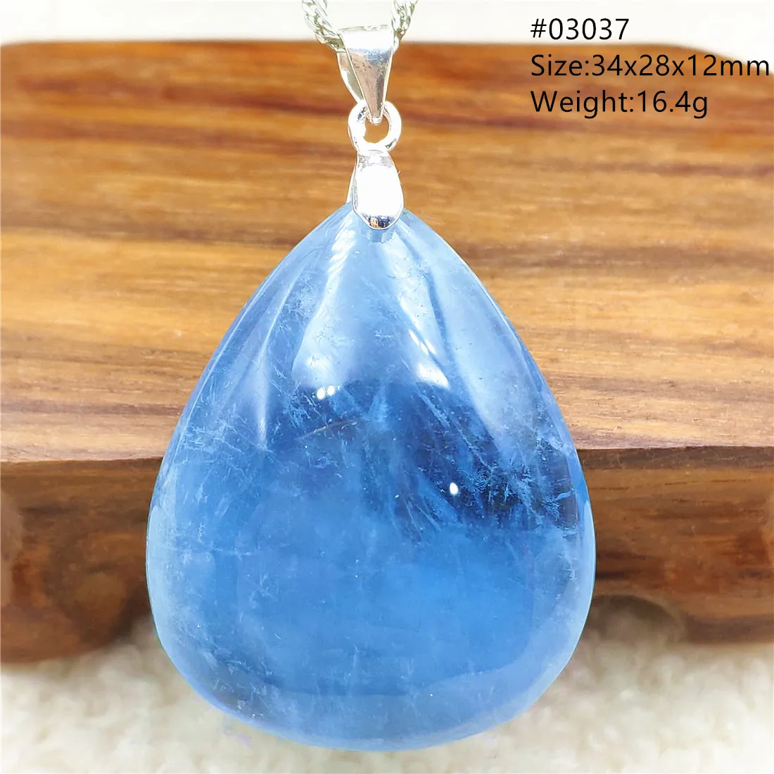 Natural Blue Aquamarine Water Drop Pendant Clear Bead From Brazil Women Men Fashion Stone Jewelry Necklace AAAAA | Украшения и