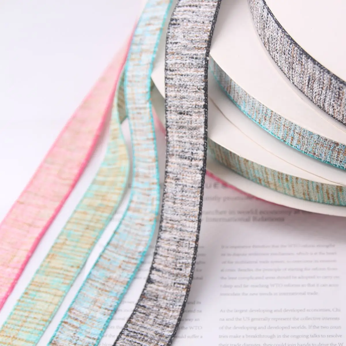 2.5cm Pattern Dress Tie Christmas Ribbon DIY Gift Wrapping Wedding Decoration Hair Accessories Bowknot Hand-Sewn Process