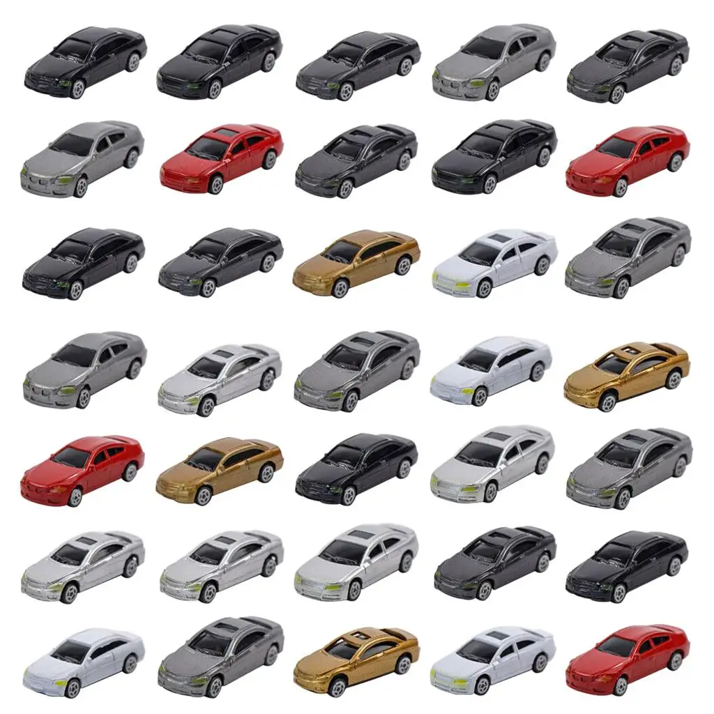 MagiDeal 50pcs HO Scale Model Vehicle Car 1:87 Architecture Model Train Scenery