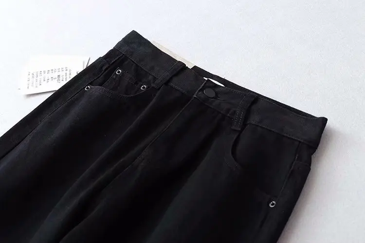 Осенние черные джинсовые штаны джинсы с высокой талией брюки уличная мама джинсы бойфренд стиль от женщин