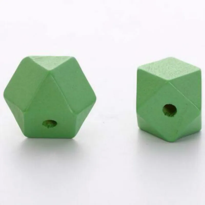 Green-20PCS DIY 20 шт смешанные деревянные бусины поперечные геометрические бусины для изготовления ювелирных изделий 10 мм/12 мм/16 мм/20 мм - Цвет: Green-20PCS