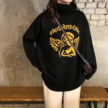 

Women's Sweaters Japanese Kawaii Ulzzang Vintage Loose Harajuku Angel Cute Sweater Female Korean Harajuku Clothing For Women