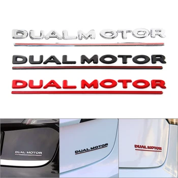 

Dual Motor Decals 3D Chrome ABS Rear Trunk Sticker Emblems For Tesla Model 3
