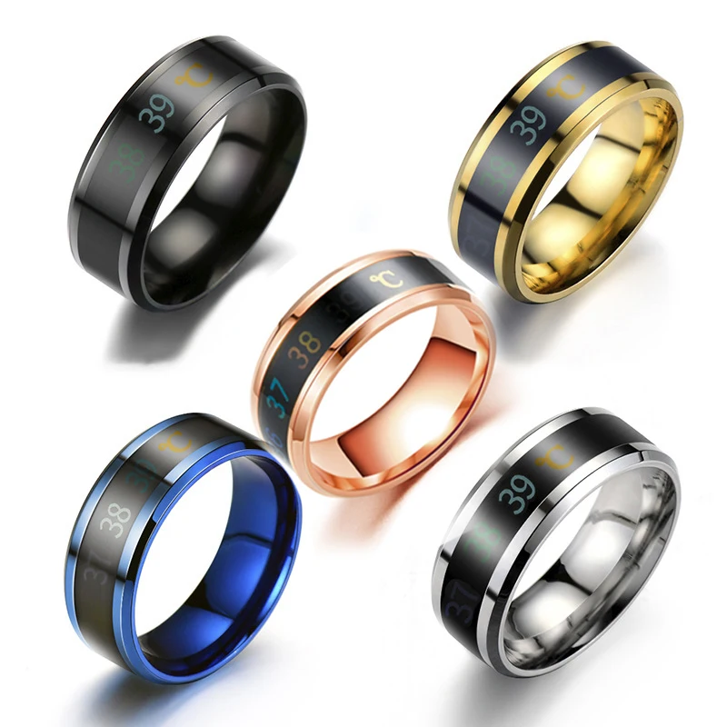 Smart Sensor Body Temperature Stainless Steel Finger Ring stainless steel ring finger ring