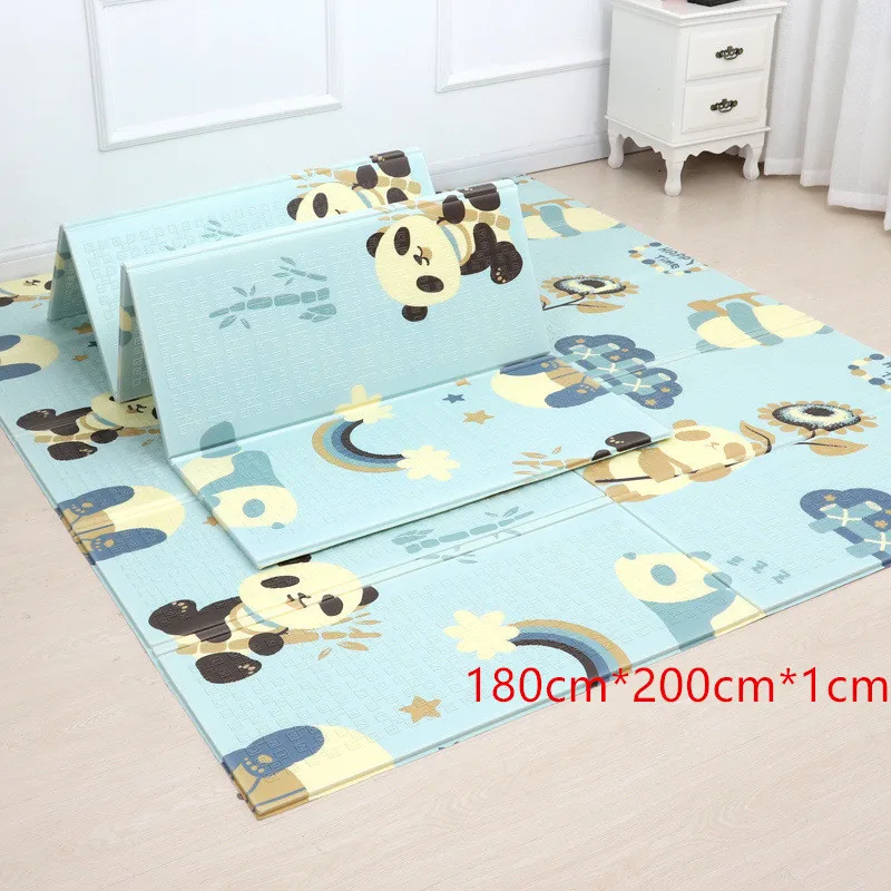 

Drop Shipping 200*180cm Foldable Cartoon Baby Play Mat Xpe Puzzle Children's Mat Baby Climbing Pad Kids Rug Baby Games Mats