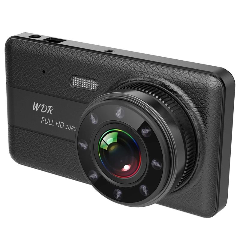 4 дюйма авто Камера Двойной объектив Dash Cam 1080P воспринимающий силу тяжести, режимом ночной съемки, g-сенсором и Автомобильный видеорегистратор Регистраторы с заднего вида Камера