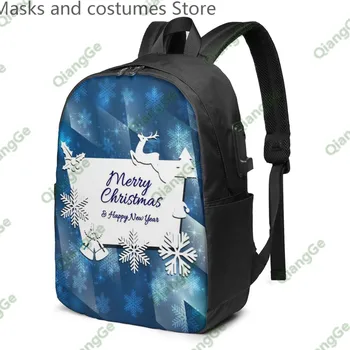 

Merry Christmas Santa Claus Children's Usb Backpack For School Festival Christmas For Women/man Boys Girls Bag