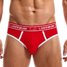 Men Cotton Breathable Brief Sexy Convex U Pouch Cuecas Men's Low Waist Underwear Men's Jockstrap Underpants Male Solid Panties