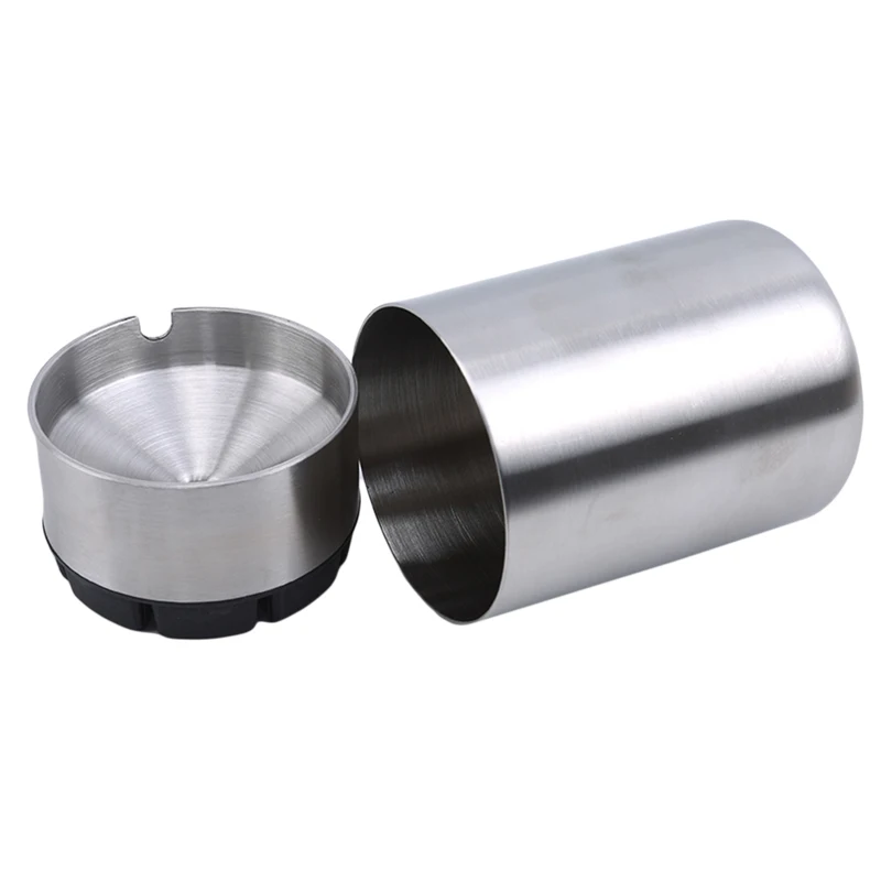 Detachable Stainless Steel Ashtray Creative With Lid Windproof Car Ashtray Fashion Business Gift Boyfriend Home Decoration stainless steel ashtray