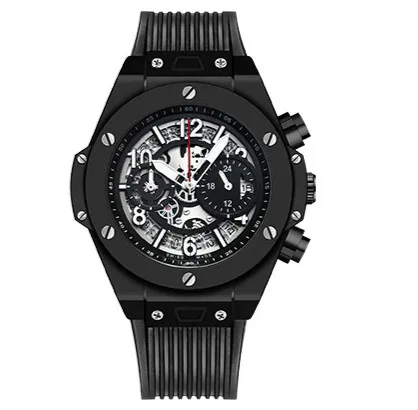 Silicone Hollow Mechanical Watch Luxury Brand Watches Automatic Luminous Fashion Men Men's Sports Wristwatch - Цвет: 2