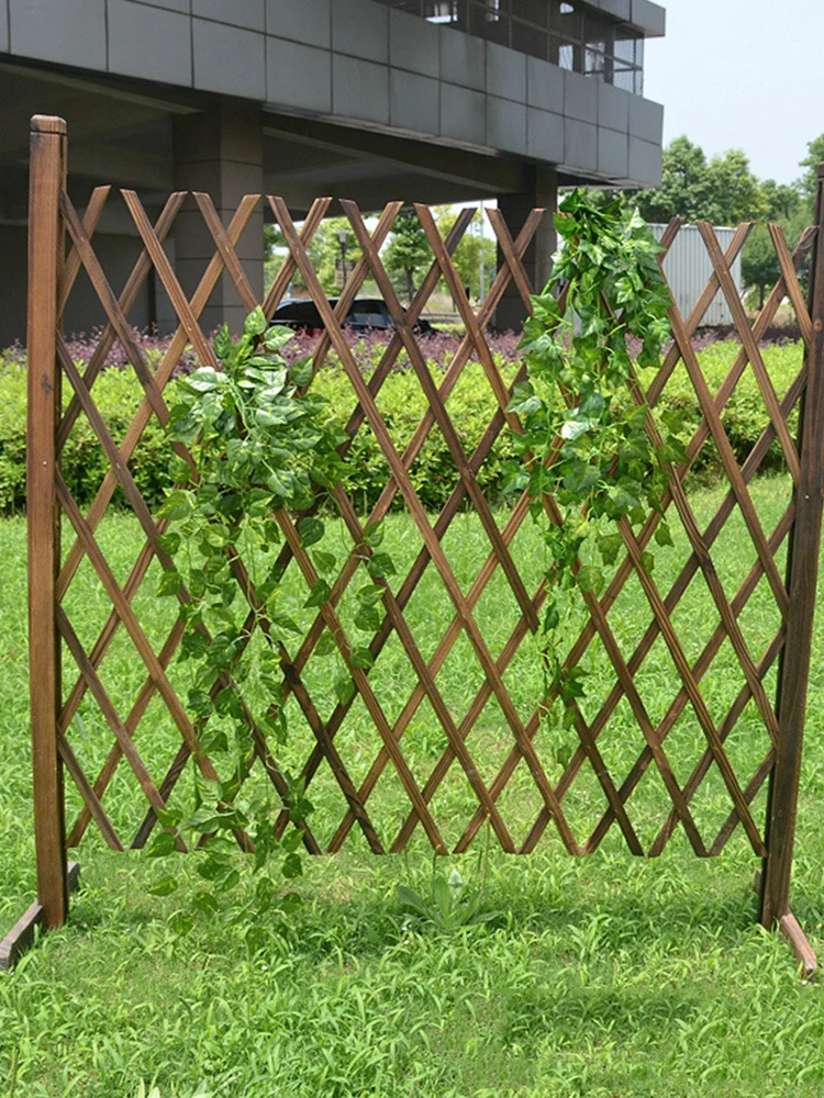 Expanding Wooden Garden Anticorrosive Wood Pull Net Wall Fence Panel Plant Climb Trellis Support For Home Yard Garden Decoration