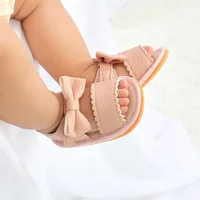 Baby Shoes Summer Baby Boy Girl Shoes Toddler Flats Sandals Soft Rubber Sole Anti-Slip Bowknot Crib First Walker Shoes 2