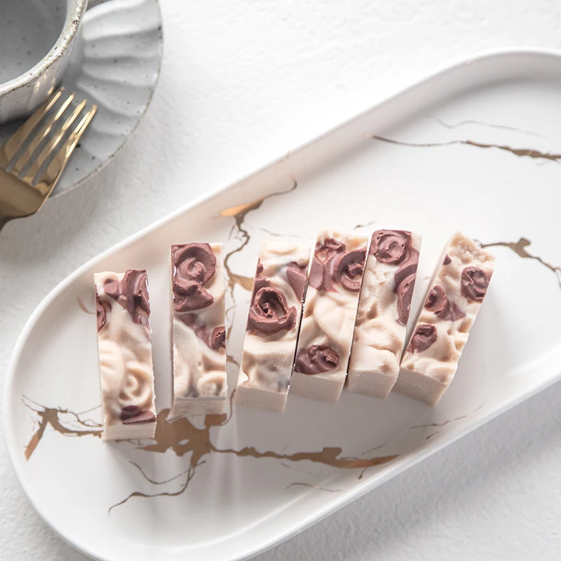 Прямоугольная розовая затеняющая силиконовая форма, сделай сам, мыло ручной работы, силиконовая форма, помадка, форма для торта, инструменты для украшения торта, шоколадная форма