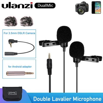 

Ulanzi Arimic 1.5M/6M Clip-on Lavalier Lapel Microphone Condenser Mic TRRS Adapter Cable for iPhone Android Smartphone/iPad/DSLR