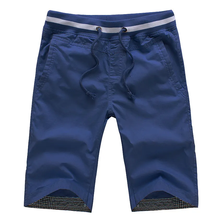 Dark Blue Мужские летние шорты, новинка, Homme, пляжные, облегающие шорты, мужские, на завязках, с карманами, эластичные, для бега, мужские короткие брюки - Цвет: Dark Blue