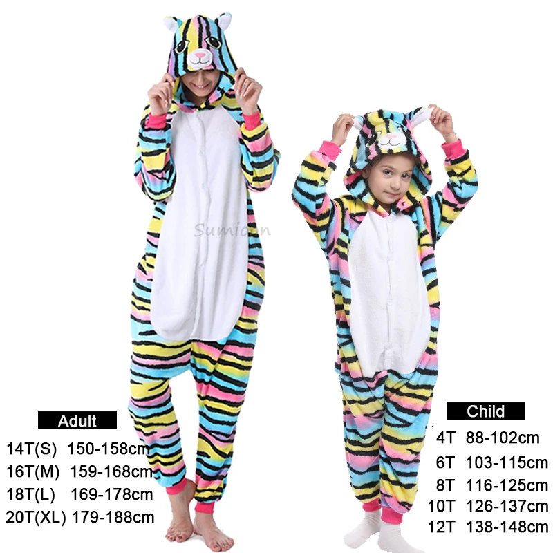 Carnival Costume Anime Cosplay Kigurumi Unicorn Stitch Panda Onesies Adults Jumpsuit Flannel Hooded Pajamas For Women Kids Men