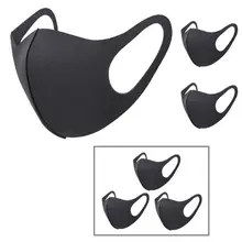 3 шт., черная маска для рта, дышащая, унисекс, губка, маска для лица, многоразовая, против загрязнения лица, защита от ветра, рот, покрытие