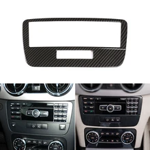 Textura de carbono estilo do carro interior molduras centro controle modo voz quadro capa guarnição para mercedes benz glk x204 2013 2014