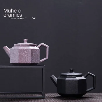

Stoneware Octagonal Tea Pot Ceramic Filter Teapot Kung Fu Tea Set Large-Volume Single Tea Set Siteel Teapot Set Stovetop Kettle