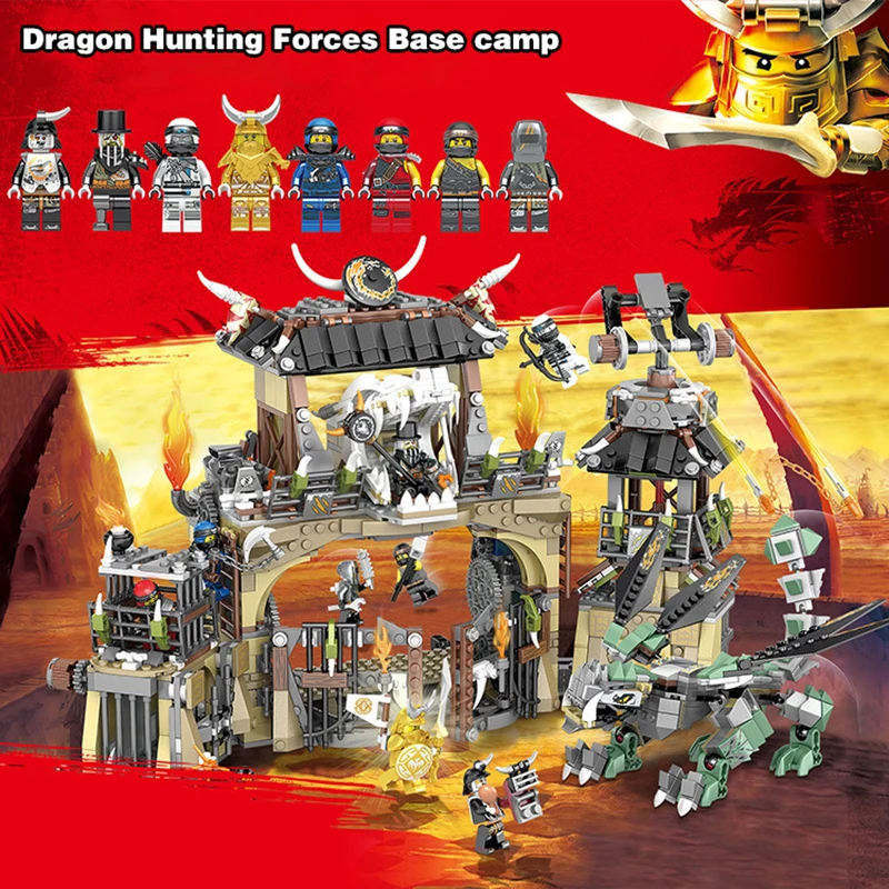 

Ninja City 70655 Masters of spinjitzu Dragon Hunting Forces Base camp legoingLYs Building blocks bricks Modular Kid Educa toys