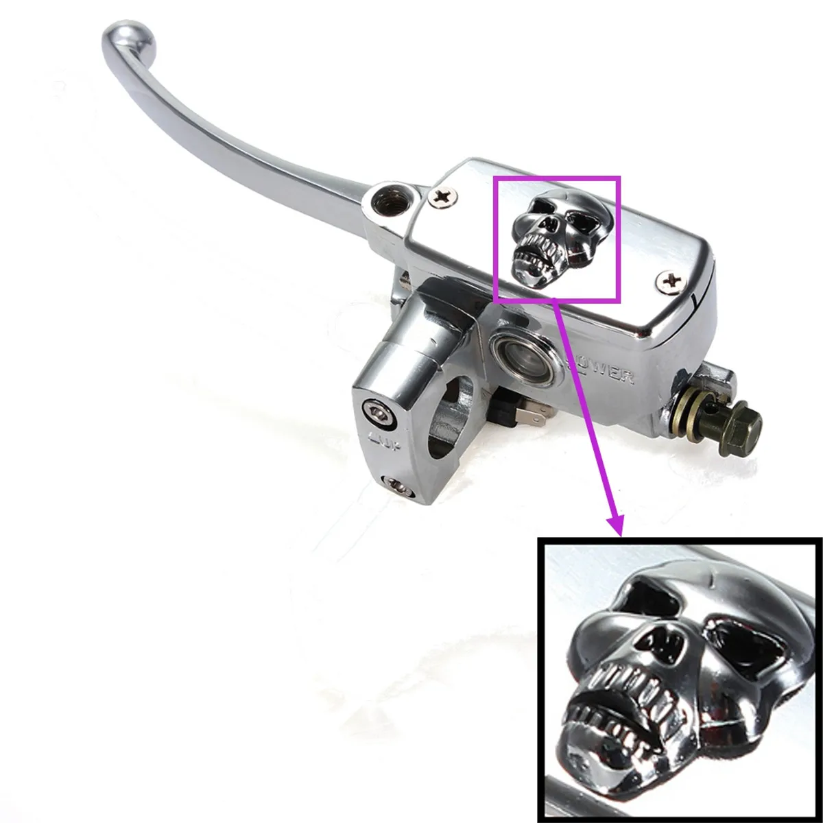 

1inch Universal Chrome 25mm Left/Right Clutch Skull Motorcycle Hydraulic Master Cylinde Brake Level Handlebar Control For Yamaha